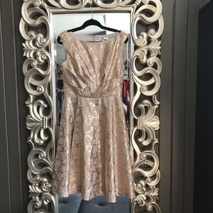 gold flair dress