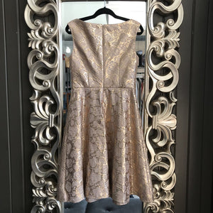 gold flair dress