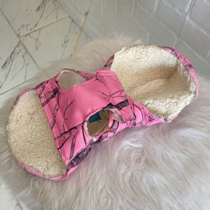 Pink Camo Print Hooded Dog Jacket