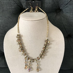Beaded Dangle Necklace & Earring Set