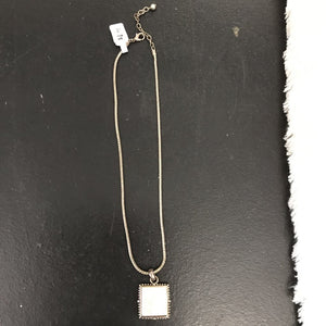 Rectangle Pendant Mother of Pearl Necklace